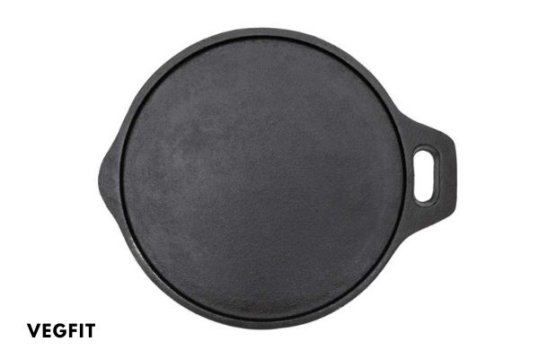 Solimo Pre-Seasoned Cast Iron Dosa Tawa, 12 Inches (30 cm), Black